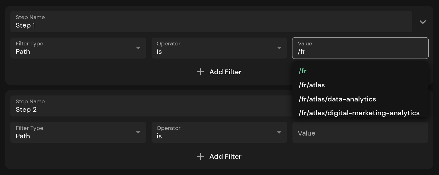 Funnel Autocompletion